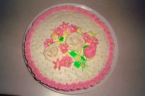 Kathy's Frosting on a Flower Cake